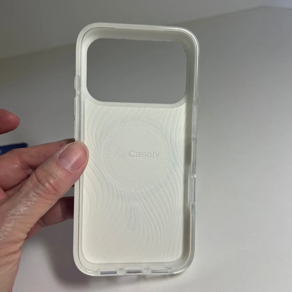 Casely Blue Floral Striped‎ MagSafe iPhone Case Cottagecore Coquette Blue White